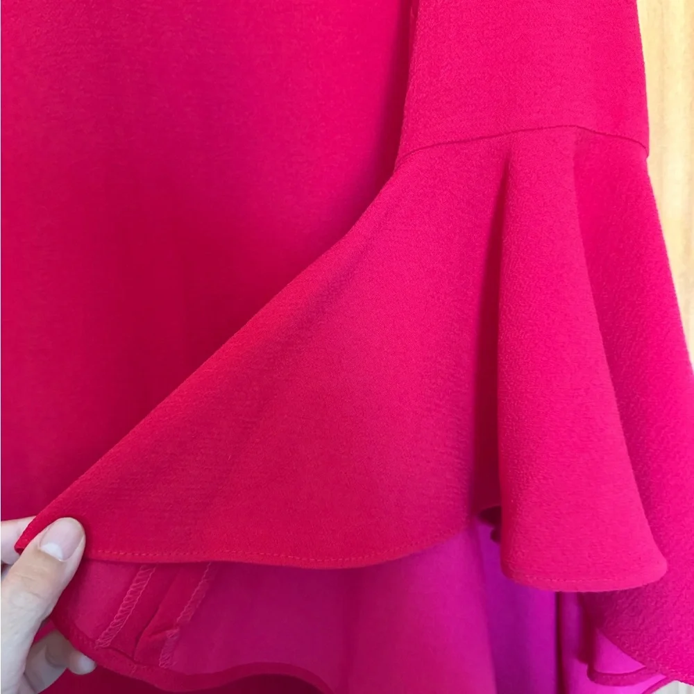 Maggy London Vibrant Red Long Sleeve Dress - Picture 4 of 7